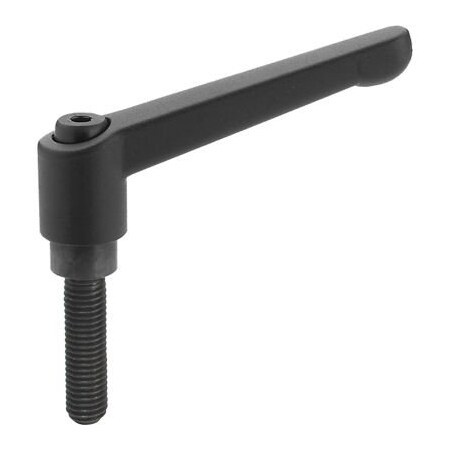 J.W. Winco Die Cast Adjustable Lever - 1/2-13 - 3.07" Handle - 1.77" Stud - Black - J.W. Winco 8T45A03K GN300 8T45A03K